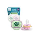 Philips Avent Ultra Air Emzik 6-18 Ay, Kız, Ortodontik, Yumuşak Silikon Uçlu, BPA İçermez, Hijyen Kutulu, 2'li, SCF087/13