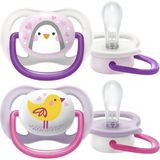Philips Avent Ultra Air Emzik, Kız Bebekler Için 0-6 Ay, 2'li Paket, Ortodontik Silikon, Geniş Ha - Çok Renkli - 1