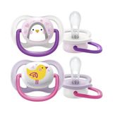 Philips Avent Ultra Air Emzik, Kız Bebekler Için 0-6 Ay, 2’li Paket, Ortodontik Silikon, Geniş