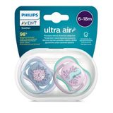 Philips Avent Ultra Air Emzik, Kız Bebekler İçin 6-18 Ay, 2’Li Paket, Ortodontik Silikon, Geniş Hava Delikli, Mikrodalga Sterilize Edilebilir, B