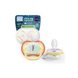 Philips Avent Ultra Air Gece Emziği, Ortadontik, Karanlıkta Parlayan, 0-6 Ay, Kız, SCF376/25