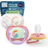 Philips Avent Ultra Air Gece Emziği, Ortadontik, Karanlıkta Parlayan, 18+ Ay, Kız, SCF376/33 - Çok Renkli