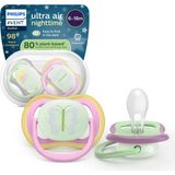 Philips Avent Ultra Air Gece Emziği, Ortadontik, Karanlıkta Parlayan, 6-18 Ay, Kız, SCF376/29 - Çok Renkli - 6 - 18 Ay