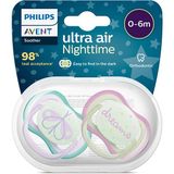 Philips Avent Ultra Air Gece Emziği Silikon 0-6 Ay Ortodontik 2'li Paket Kız İçin (2 Adet)