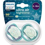 Philips Avent Ultra Air Gece Emziği Silikon 6-18 Ay Ortodontik 2'li Paket Erkek