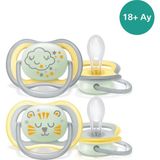 Philips Avent Ultra Air Gece Emzik, 18 Ay+, 2'li Paket, Karanlıkta Parlayan, Ortodontik Silikon, Ge - Çok Renkli