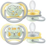 Philips Avent Ultra Air Gece Emzik, 18 Ay+, 2’li Paket, Karanlıkta Parlayan, Ortodontik Silikon, Geniş Hava Delikli, Mikrodalga Sterilize Edilebilir, BPA İçermez, SCF376/01