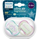Philips Avent Ultra Air Night Karanlıkta Parlar Gece Emziği 0-6 Ay Kız SCF376/19 - Standart - Çok Renkli