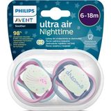 Philips Avent Ultra Air Night Karanlıkta Parlar Gece Emziği 6-18 ay Kız - 6 - 18 Ay - Çok Renkli