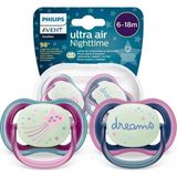 Philips Avent Ultra Air Night Karanlıkta Parlar Gece Emziği 6-18 Ay Kız - 6 - 18 Ay