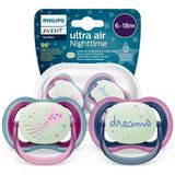 Philips Avent Ultra Air Night Karanlıkta Parlar Gece Emziği 6-18 Ay Kız - Siyah