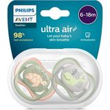 Philips Avent Ultra Air Silikon Emzik 6-18 Ay Erkek 2'li Paket Ortodontik Tasarım