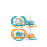 Philips Avent Ultra Air Turuncu Mavi 6-18 Ay Silikon 2'li Emzik