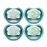 Philips Avent Ultra Hava Emziği - 4 x Işık, 6-18 Aylık Bebekler için Karanlıkta Parlayan Bebek Emziği, BPA İçermez, Sterilizatör Taşıma Kılıflı SCF376/08