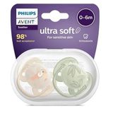Philips Avent Ultra Hava Emziği Ortodontik ve BPA, Ekstra Havalandırma Delikleri 0-6 Ay (Erkek Tasarımı) 2'li Paket