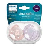 Philips Avent Ultra Soft 0-6 Ay 2'li Pembe ve Mor Desenli Emzik