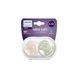 Philips Avent Ultra Soft Emzik, Erkek Bebekler için 0‑6 Ay, 2’li Paket, Ortodontik Silikon, FlexiFit Kalkanlı, Ultra Yumuşak, BPA İçermez, Taşıma Kutulu, SCF091/07