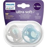 Philips Avent Ultra Soft Silikon Emzik 6-18 Ay Erkek İçin Ortodontik 2'li Paket