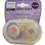 Philips Avent Ultra Start Nighttime 0-2 Ay Şeffaf Kız Emzik - 0 - 2 Ay - Renkli