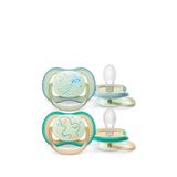 Philips Avent Yıldız Kuş 0-6 Ay Silikon 2'li Ultra Air Gece Emziği - Beyaz