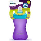 Philips Avent Yumuşak Uçlu Alıştırma Bardağı 300 ml 9+ Ay Mor Ergonomik Tasarım ve Sızdırmazlık SCF802/02