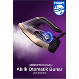 Philips Azur 8000 Serisi Buharlı Ütü | Kumaşa Göre Isı Ayarlayan Teknoloji | Sıfır Yanık Garantisi - Beyaz