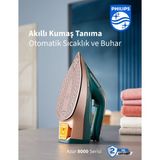 Philips Azur 8000 Serisi Buharlı Ütü Optimaltemp Teknolojisi ile Kumaşa Göre Isı Ayarı – 3000W 240G Şok Buhar, Otomatik Kapanma” +Şarjlı Hav&yün Temizleyici