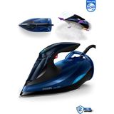 Philips Azur Elite Buharlı Ütü, 260 G Şok Buhar, Kumaşa Göre Akıllı Buhar Özellikli, Sıfır Yanık Riski 2600W + Tiftik Toplayıcı - Mavi