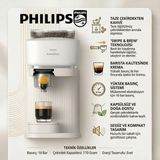 Philips Baristina Espresso Makinesi - Taze Çekirdekten Swipe & Brew Teknolojisi - 16 Bar Basınç - Beyaz