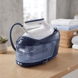 Philips Beyaz-Mavi Kazanlı Ütü 600 G Şok Buhar | Tüm Kumaşlarda Güvenli, 2400 W, 6,5 Bar, Steamglide Taban, Kireç Önleme - Beyaz - Mavi