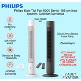 Philips Beyaz ve Siyah Renk 5000 Serisi Kule Tipi Fanlı Vantilatör (2 Adet Fiyatıdır) - Beyaz - Siyah