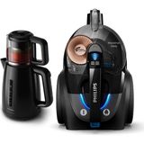 Philips BXA0079 - XB7150 Marathon Daily Toz Torbasız Süpürge ve HD7301/00 Cam Demlikli Çay Makinesi Seti - Siyah