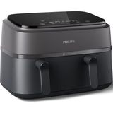 Philips Çift Hazneli Airfryer, 9l Toplam Kapasite, 2 Hazneli Airfryer, Rapid Air Teknolojisi, Onerous Marka Hediyeler - Siyah