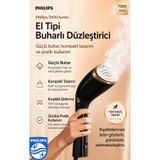 Philips El Tipi Buharlı Ütü, Sıfır Yanık Riski,%99 Koku Giderme, Güçlü Buhar, Ayarlanabilir Başlık, Kompakt Tasarım, Hızlı Isınma ve Tüm Kumaşlarda Güvenli Kullanım - Siyah Altın.