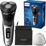 Philips Elektrikli Tıraş Makinesi 3000 Serisi - SkinProtect Teknolojili Erkekler için Islak ve Kuru Elektrikli Tıraş Makinesi, Uzay Grisi, Pop-up Sakal Düzeltici, Seyahat Çantalı Akülü Tıraş Makinesi