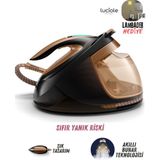 Philips Elit Plus Seri Hızlı ve En Güçlü Premium Buhar Kazanlı Ütü, Akıllı ve Otomatik Buhar, Akıllı Kumaş Seçme, 600GR Şok Buhar, 8 Bar 2700 W, Sıfır Yanmaz Riski , Lambader Hediye - Siyah