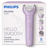Philips Epilatör Serisi 9000, Kablosuz, Islak ve Kuru Kullanım, ProGuide, LED Işık, 32 Cımbız, BRE728/05