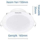 Philips Eridani DL190B 14W 150MM Delik Çapı 1250LÜMEN Spot - 4000K - Doğal Beyaz