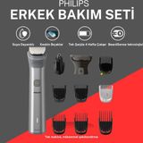 Phılıps Erkek Bakım Seti Saç, Sakal ve Vücutta Kullanım Için Hepsi Bir Arada Tek Şarjla 4 Hafta Çalışır Rahat Kullanım ve Kolay Temizlik Için Suya Dayanıklıdır - Gri