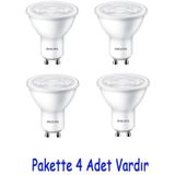 Philips Essential 4,7W (50W) Led Spot Ampul Beyaz 6500K - 4 Adet