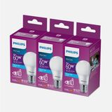 Philips Essential 60 W Beyaz Klasik E27 Duy 3'Lü Led Ampul (5'Li Paket)