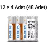 Philips Extra Zinc Chloride 12X4'LÜ Aa Kalem Pil R6L4F/10 48 Adet - 48'li