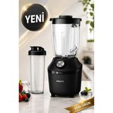 Philips Güçlü Cam Hazneli Blender | Buz Kırma Özellikli | Smoothie - Siyah