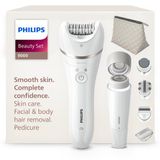 Philips Güzellik Seti Serisi 9000 - Vücut, Yüz ve Ayaklar için Hepsi Bir Arada, Kablosuz Epilatör, Islak ve Kuru, 6 Aksesuarlı, Model BRE770/92