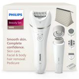 Philips Güzellik Seti Serisi 9000 - Vücut, Yüz ve Ayaklar için Hepsi Bir Arada, Kablosuz Epilatör, Islak ve Kuru, 6 Aksesuarlı, Model BRE770/92