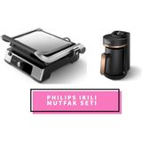 Philips HD6301 2200W 5000 Serisi Izgara ve Tost Makinesi Gümüş Renk Döküm Plaka Özelliği
