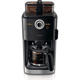 Philips HD7769 Metal Malzemeli Öğütücülü Filtre Kahve Makinesi 6 Fincan Kapasite ile Şık Tasarım - Siyah - Gri