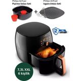 Philips HD9867 Super Set Premium Xxl 7,3 Litre Airfryer & Fritöz + Mutfak Tartısı - Siyah