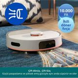 Philips Homerun 5000 Akıllı Robot Süpürge ve Mop 10000PA Çizgi Lazer Navigasyon Dolanma Önleme Çift Döner Paspas 200DK Çalışma Beyaz