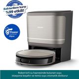 Philips Homerun 9000 Akıllı Robot Süpürge ve Mop 8000PA Powercyclone Kendini Temizleyen Tam Otomatik Navigasyon Hepsi Bir Arada Istasyon Dolanma Önleme Gri
